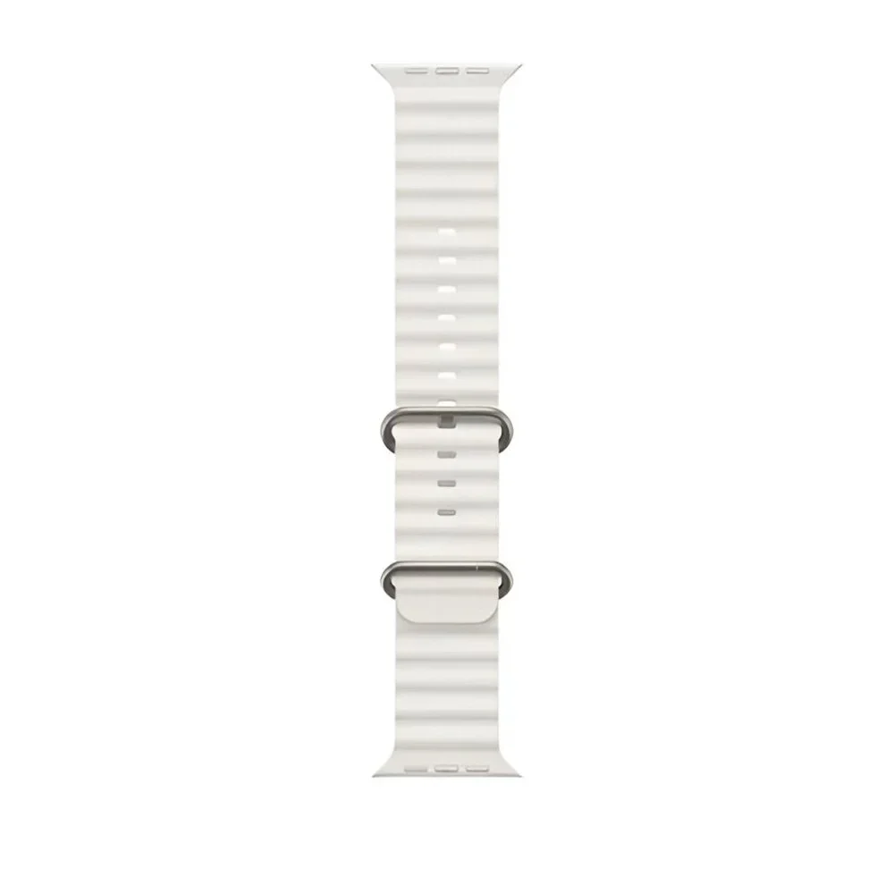 Apple Watch Band Silicone Waterproof Sport Ocean Strap for Apple Watch - White